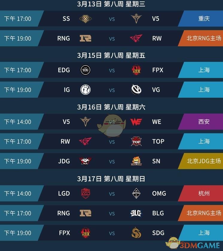 《LPL》2019春季常规赛赛程预览