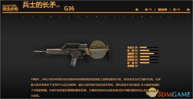 《战地之王》枪械属性一览