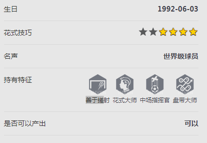 《FIFA online4》格策详细数据一览
