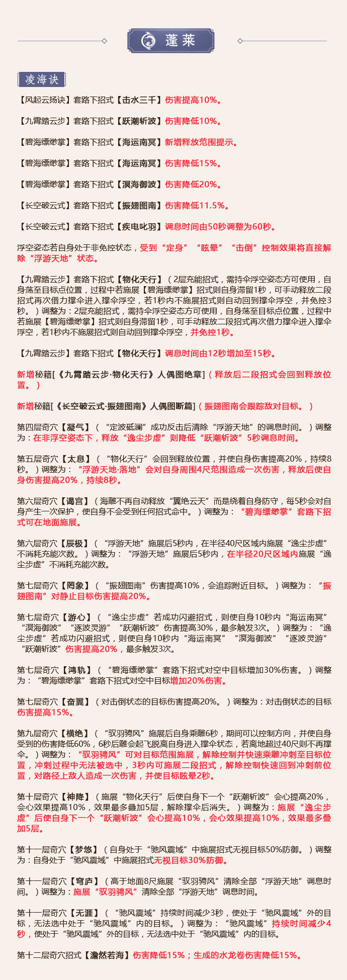 《剑网3》怒海争锋全门派技改内容汇总