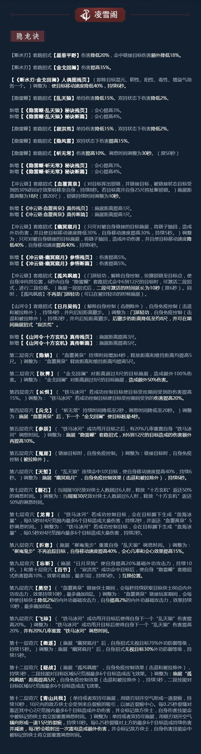 《剑网3》凌雪藏锋凌雪阁技改详解
