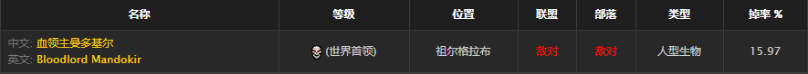 《魔兽世界》怀旧服惩戒长戟属性介绍