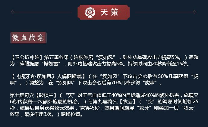 《剑网3》11月12日凌雪藏锋全门派技改汇总