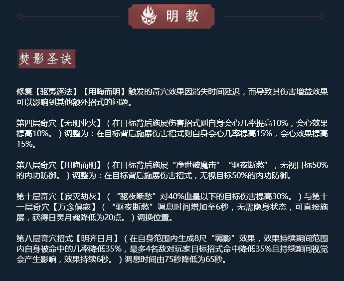 《剑网3》11月12日凌雪藏锋全门派技改汇总
