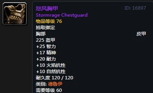 《魔兽世界》怀旧服德鲁伊T2怒风套装属性出处一览
