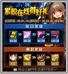 《DNF》1.14改版累积在线得好礼奖励汇总