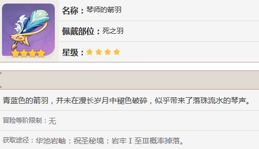原神琴师的箭羽适合谁