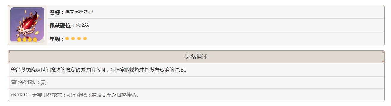 原神魔女常燃之羽怎么获得