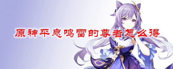 原神平息鸣雷的尊者怎么得