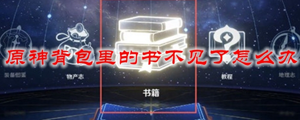 原神背包里的书不见了怎么办