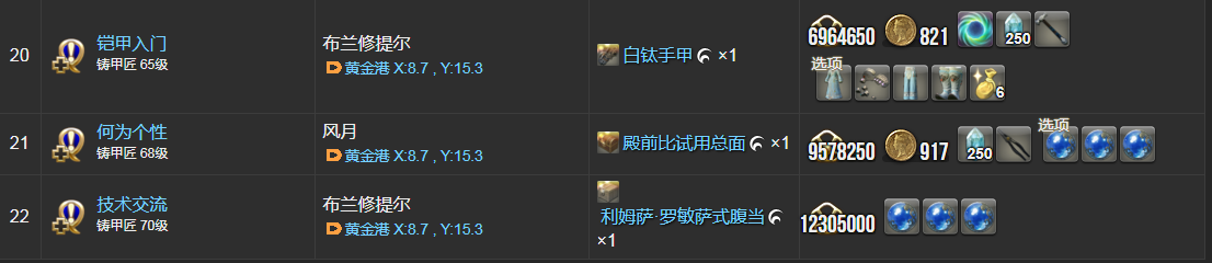 ff14铸甲匠职业任务
