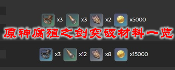 原神腐殖之剑突破材料一览