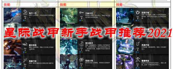 星际战甲新手战甲推荐2021