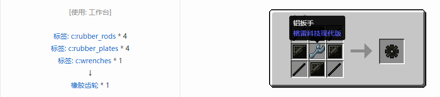 我的世界格雷科技现代版齿轮合成表大全