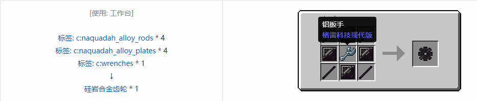 我的世界格雷科技现代版齿轮合成表大全