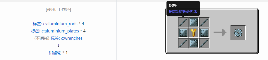 我的世界格雷科技现代版齿轮合成表大全