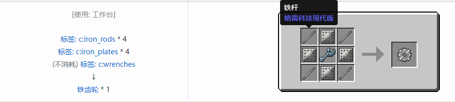 我的世界格雷科技现代版齿轮合成表大全