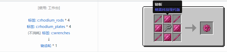 我的世界格雷科技现代版齿轮合成表大全