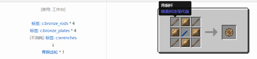 我的世界格雷科技现代版齿轮合成表大全