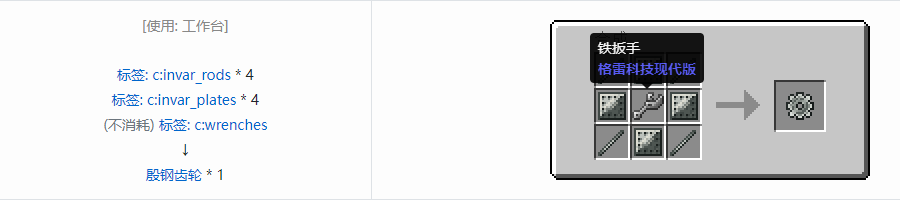 我的世界格雷科技现代版齿轮合成表大全