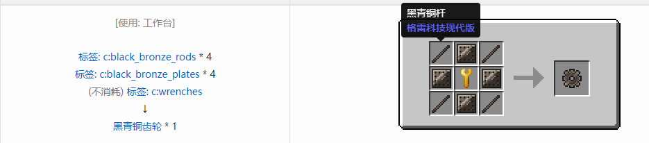 我的世界格雷科技现代版齿轮合成表大全