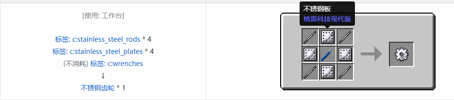 我的世界格雷科技现代版齿轮合成表大全