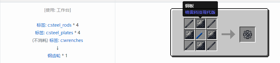 我的世界格雷科技现代版齿轮合成表大全