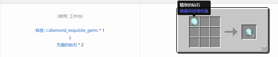 我的世界格雷科技现代版无瑕宝石合成表大全