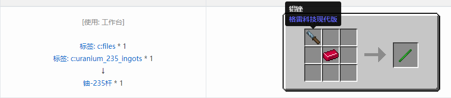 我的世界格雷科技现代版杆合成表大全