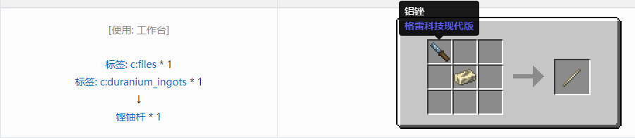 我的世界格雷科技现代版杆合成表大全