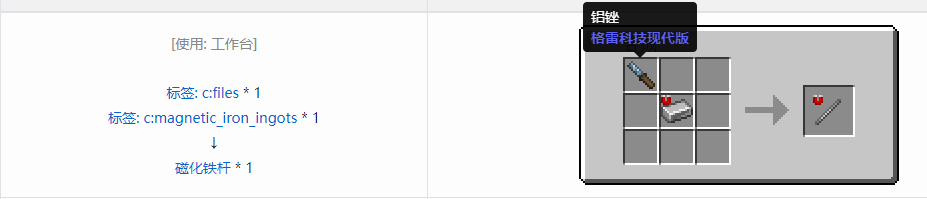 我的世界格雷科技现代版杆合成表大全