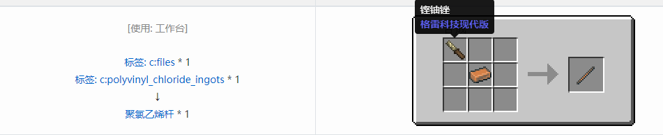 我的世界格雷科技现代版杆合成表大全