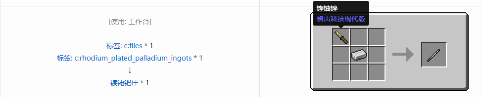 我的世界格雷科技现代版杆合成表大全