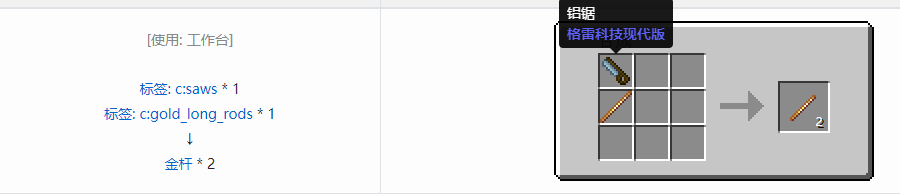 我的世界格雷科技现代版杆合成表大全