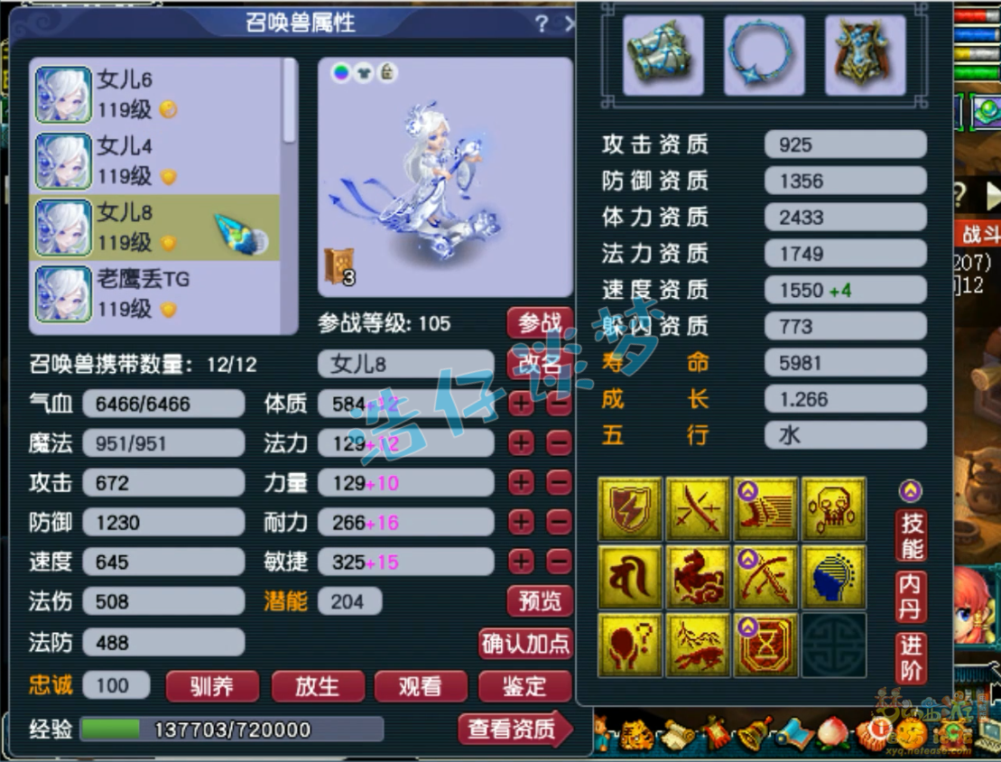 梦幻西游109级封女儿村装备展示图