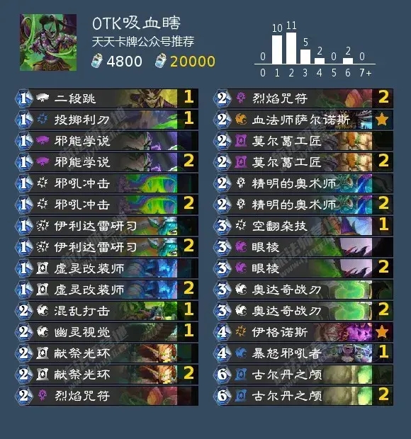 炉石传说狮鹫年OTK吸血瞎卡组