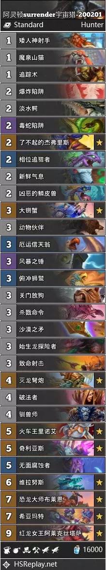 《炉石传说》巨龙降临阿灵顿宇宙猎卡组构筑