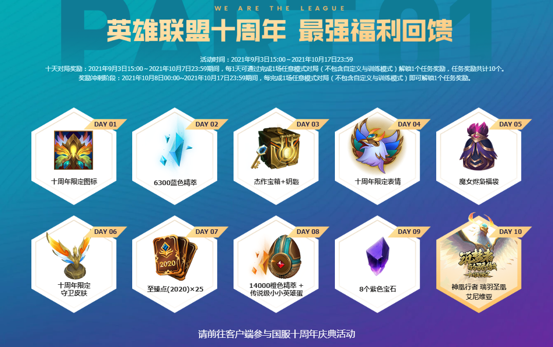 LOL十周年庆典奖励汇总