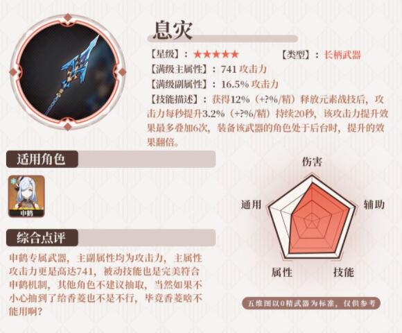 原神息灾有必要抽吗