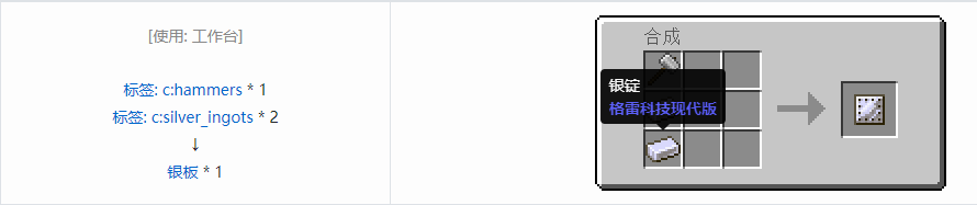 我的世界格雷科技现代版板合成表大全
