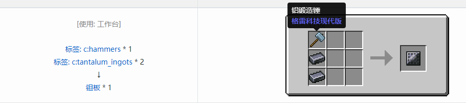 我的世界格雷科技现代版板合成表大全