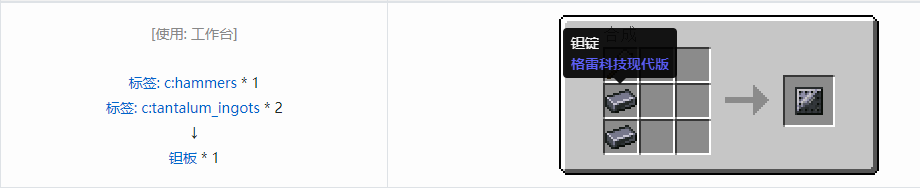 我的世界格雷科技现代版板合成表大全