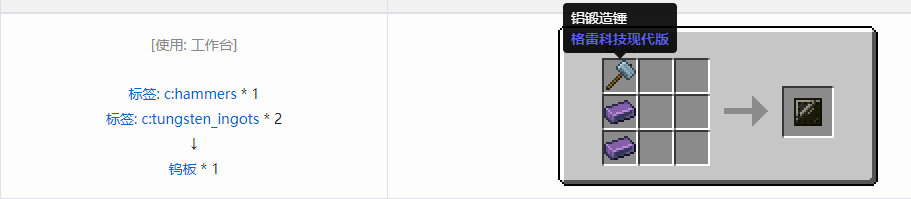 我的世界格雷科技现代版板合成表大全