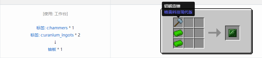 我的世界格雷科技现代版板合成表大全