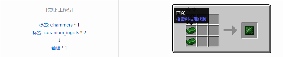 我的世界格雷科技现代版板合成表大全