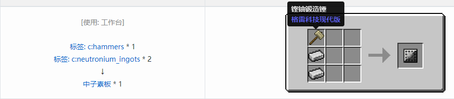 我的世界格雷科技现代版板合成表大全