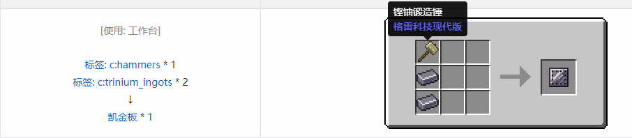 我的世界格雷科技现代版板合成表大全