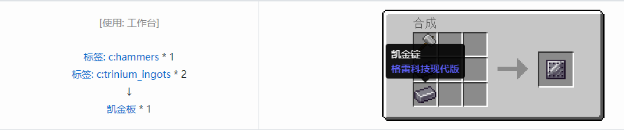 我的世界格雷科技现代版板合成表大全