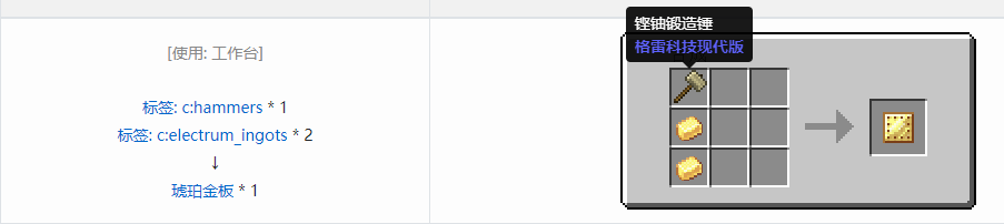 我的世界格雷科技现代版板合成表大全
