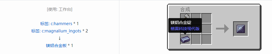 我的世界格雷科技现代版板合成表大全